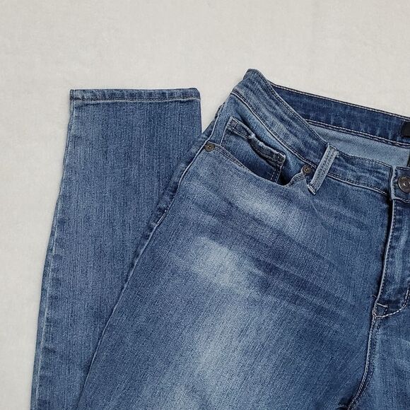 NINE West Gramercy Skinny Floral Embroidered Mid Rise Skinny Stretch Jeans 8 - Picture 5 of 12